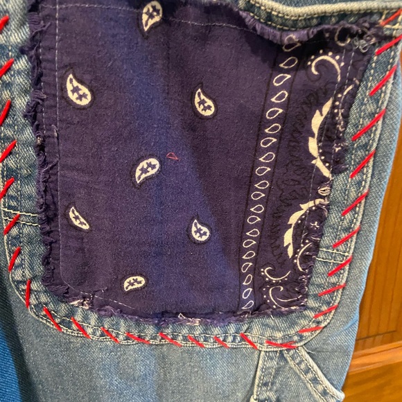 NWT! Free People X Tricia Fix Patchwork Denim overall dress Sz large - Picture 7 of 11